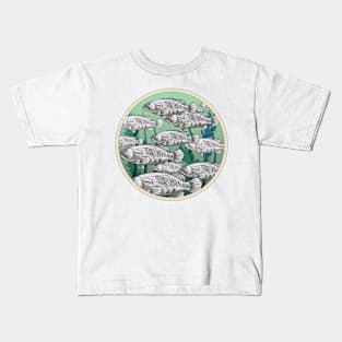 Round Fish Stamp Kids T-Shirt